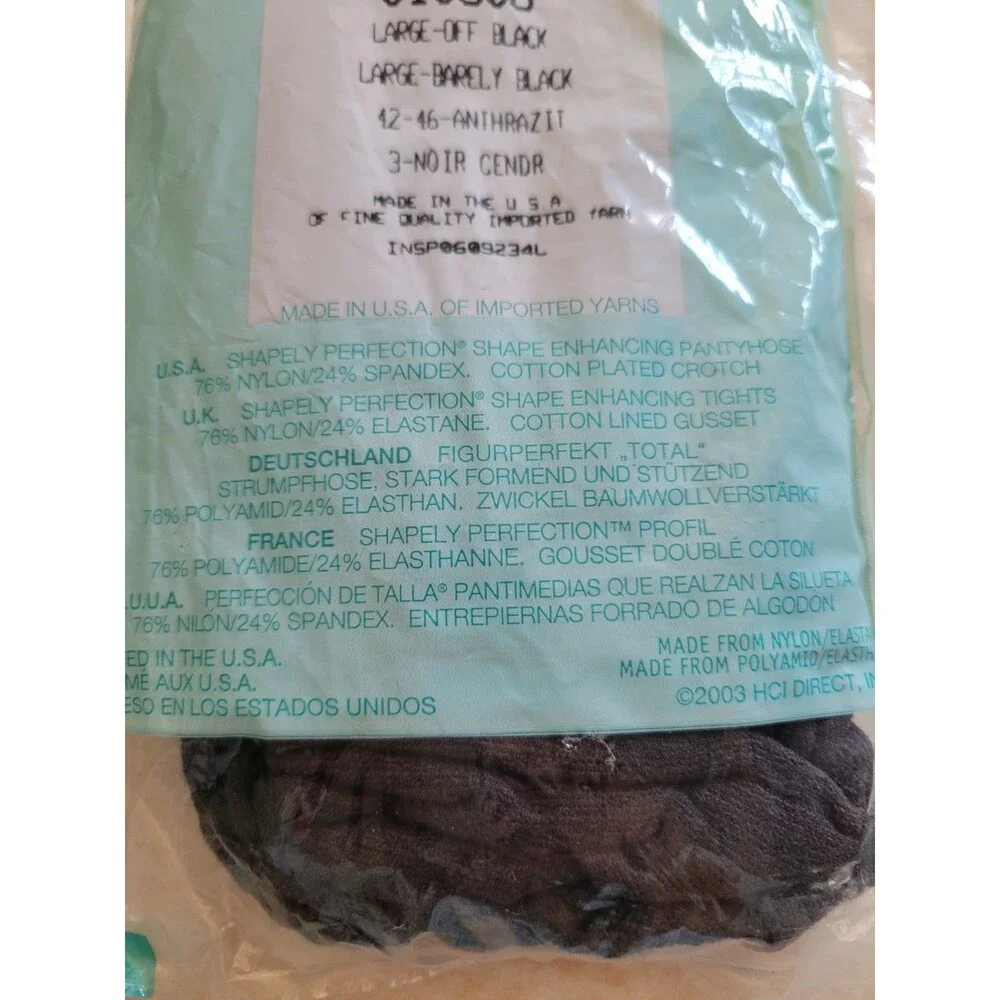 Lot of 2 Vintage Silkies Large Simply Perfection Pantyhose NIP Off Black 10306